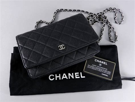 chanel black quilted bag with chain|chanel wallet on chain size.